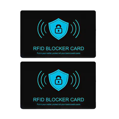 Produktbild von 2x RFID Blocker Schutzkarte – NFC Schutzkarte für EC- &  Kreditkarten – Datenschutzkarte