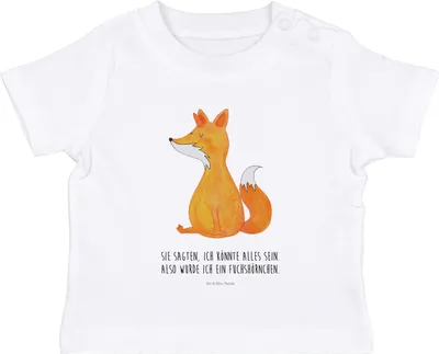 Produktbild von Mr. & Mrs. Panda Organic Baby Shirt Einhorn Fuchs 6. - 12. Monat - Weiß - Geschenk, Einhörner, Kinder Oberteil, Top, Unicorns,  T-Shirt, Unicorn, Füchse, Fuchshörnchen