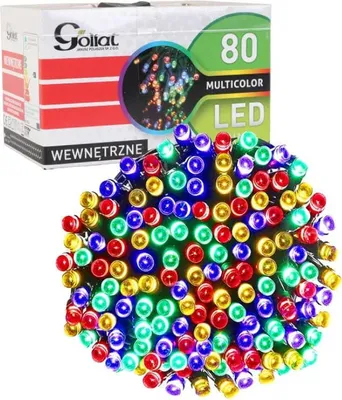 Immagine prodotto di Albero di Natale a LED multicolore ad anello, 80 pezzi, per uso interno, lunghezza filo 1,5 m, IP20