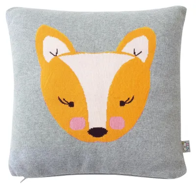 Produktbild von Kissenbezug Fuchs Tiny - 35 x 35 cm - Grau | by SEVIRA KIDS