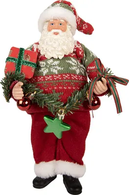 Produktbild von Clayre & Eef Weihnachtsdekorationsfigur Weihnachtsmann 16x11x27 cm Rot Kunststoff