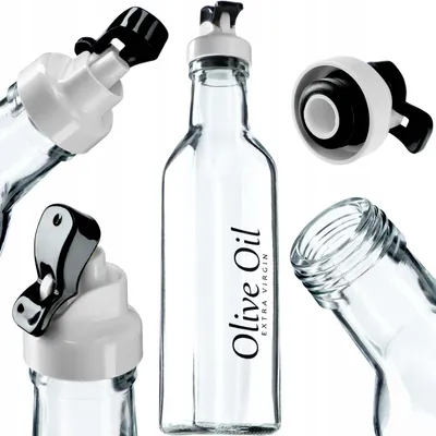 Zdjęcie produktu dla KADAX szklana butelka na oliwę z oliwek i ocet 250 ml z dozownikiem oliwy i octu