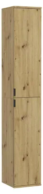 Hoher Schrank, 2 Türen, 4 Böden, Artisan Eiche Nb., 30x193x34 cm