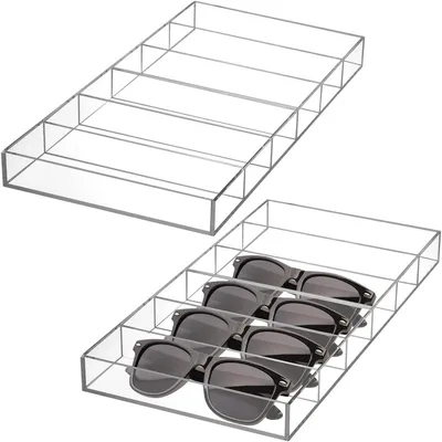 Produktbild von Brillenhalter Sonnenbrillenhalter Brillenständer - 2 Stück - 6 Fächer - Transparent - Für Zuhause, Büro oder Geschäft