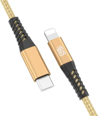 Produktbild von USB-C zu Iphone Kabel 480M 60W mit Metall Stecker in Gold 3m