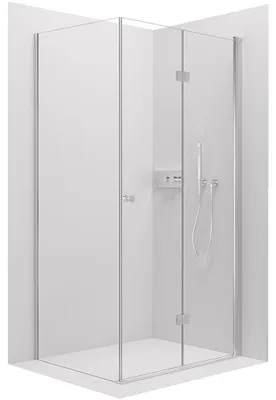 Immagine prodotto di Cabina doccia Volpe L/P - 6 mm - cromata, vetro trasparente - 100x70x190 cm - a battente