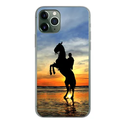 Produktbild von MuchoWow® Handyhülle Schutzhülle Hülle für iPhone 11 Pro Pferd - Himmel - Schatten Silikon Softcase Handy Hülle - Handy