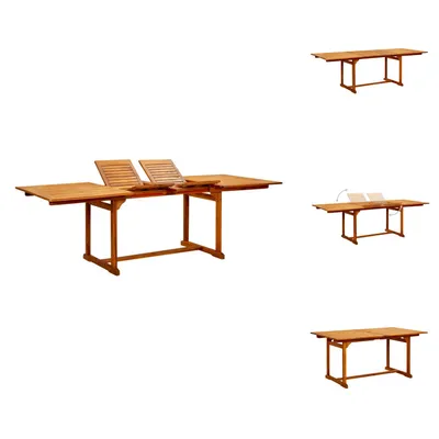 Image de vidaXL Table de jardin (160-240)x100x75 cm Bois massif Acacia - Tables de jardin