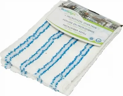 Obrázok produktu pre kryt stieračov podlahy 39,5 cm z mikrovlákna modrý/biely