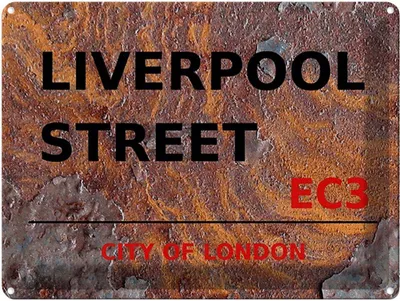 Produktbild von vianmo Blechschild 30x40 cm London City Liverpool Street EC3