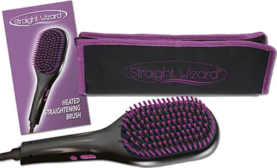 Produktbild von Straight Wizard Funstyler, 50 Watt, Keramikbeschichtung, Thermische Glättungsbürste I Kombiniert die Kraft eines Glätteisens mit der Mühelosigkeit einer Bürste Aus der TV Werbung