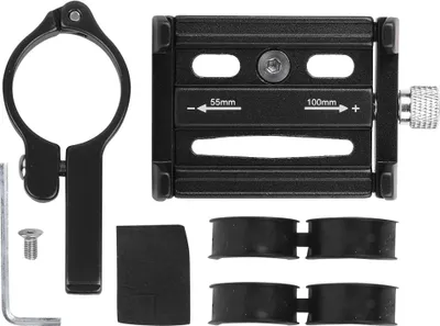 Image de KR01 Alliage d'aluminium Porte-téléphone Clip Portable Moto Vélo Support fixeNoir