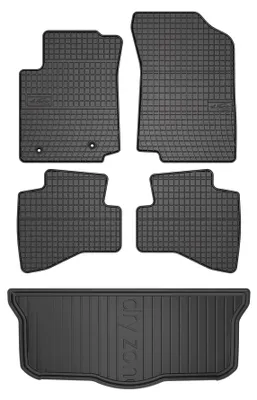 Produktbild von SolidPRO Gummifußmatten + Kofferraumwanne für Toyota Aygo II 2014-2022 5-tlg – Wielganizator
