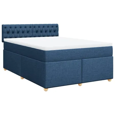 Produktbild von Boxspringbett mit Matratze Blau 140x190 cm Stoff
