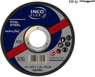 Zdjęcie produktu dla Incoflex tarcza do metalu 125 x 3,2mm wygięta