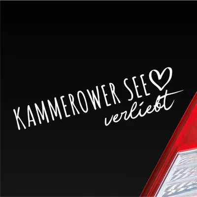 Produktbild von Auto Aufkleber Kammerower See verliebt Herz See Liebe Car 19x5 cm Weiss Matt Sticker Heckscheibenaufkleber