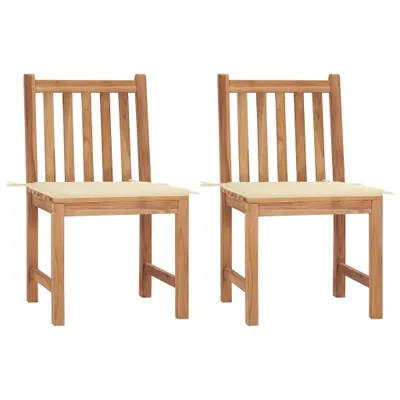 Produktbild von Gartenstühle 2 Stk. mit Kissen Massivholz Teak