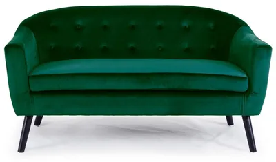 Image de MENZZO Canapé 3 places scandinave Savoy Velours Vert