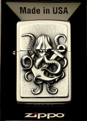 Obrázok produktu pre Zapa?ova? Zippo Satin Finish s plaketou Octopus 2007815 chrómový vetruodolný
