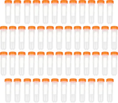 Obrázok produktu pre 50 centrifugačných skúmaviek, 50 ml, pevný plast, presná stupnica, skrutkovací uzáver na laboratórne experimenty