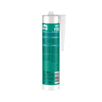 Immagine prodotto di Sigillante siliconico Walraven Sista F101, ideale per ambienti umidi, resistente ai funghi, colore grigio polvere, confezione da 300 ml