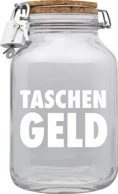 Produktbild von Spardose Geld Geschenk Ideen Taschen Geld Transparent Größe XXL 3 Liter