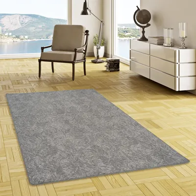 Produktbild von Konturenschnitt Hochflor Langflor Teppich Frieda Grau, Größe:200x200 cm