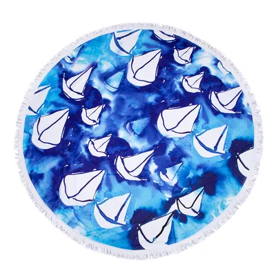 Obrázok produktu pre Anemoss Plachta okrúhla plážová osuška, ultra absorpčná osuška, pikniková deka bez piesku, mäkká plážová deka s vysokou absorpčnou schopnosťou, rýchloschnúca