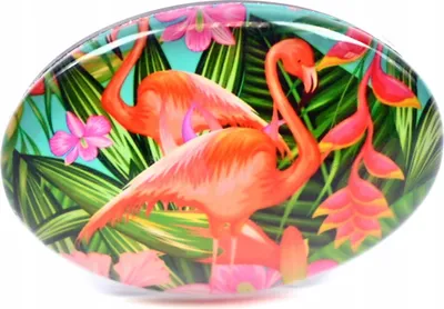 Produktbild von Glasmagnet Flamingo Design 4,5x6,5cm - Dekorativer Kühlschrankmagnet Tropisch (1 Stück)