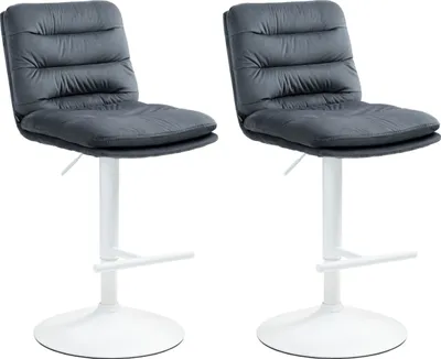 Produktbild von 2er Set Barhocker HLO-CP247 Samt weiß dunkelgrau