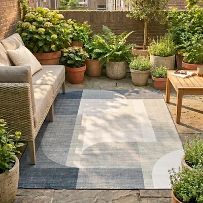 Image de Volero - Tapis d'extérieur - Groovy Shapes Vert - 120x170 cm