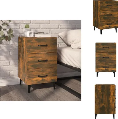 Immagine prodotto di vidaXL Comodino rovere fumé 40x40x66 cm materiale a base di legno - Comodini