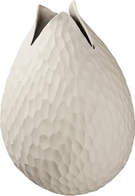 Produktbild von ASA Selection Carve Vase, Handgefertigte Blumenvase, Blumentopf, Blumen, Dekoration, Steinzeug, Beige, 15 cm, 1362011