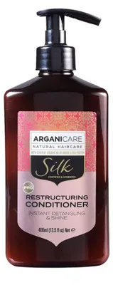 Image de Arganicare, Sérum capillaire à la protéine de soie, démêlant et nourrissant, 400 ml