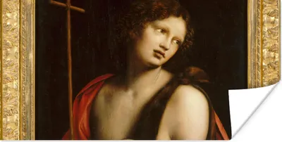 Produktbild von MuchoWow® Poster Der heilige Johannes der Täufer - Leonardo da Vinci 150x75 cm - ohne Rahmen
