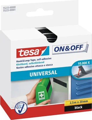 Image de tesa ON&OFF Ruban agrippant universel noir 2,5m 20mm