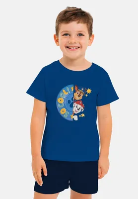 Produktbild von Paw Patrol Schlafanzug für Jungen - So Cool - Kinder Pyjama Set Kurzarm Oberteil mit Hose Blau 122-128
