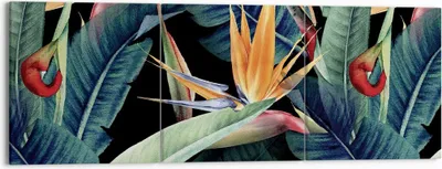 Produktbild von Bild auf Leinwand - Leinwandbild - 3 Teile - Pflanze Tropisch Blume - 150x50cm - Wand Bild - Wanddeko - Wandbilder - Leinwanddruck - Bilder - Wanddekoration - Leinwand bilder - CA150x50-5093