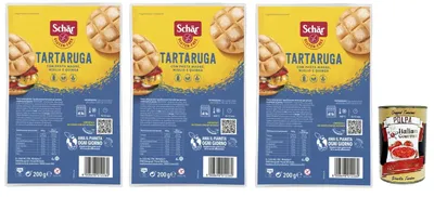 Produktbild von Schar Italian Gourmet Glutenfrei Bundle Burgerbrötchen 3x 200g + Italian Gourmet Polpa Gratis – Glutenfreie Brötchen mit Sauerteig, Hirse & Quinoa – Soft Sandwich Buns für Burger, Frühstück & Snacks