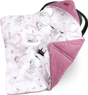 Produktbild von Pepi Einschlagdecke Babyschale Kindersitz Decke für Autositz Babydecke Maxi Cosi mit Velvet 90×90 cm Eledreams Pink