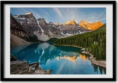 Produktbild von Bild - Bilderrahmen - 100 cm x 70 cm - MDF - Rahmen - Foto - Wandkunst See in den Bergen