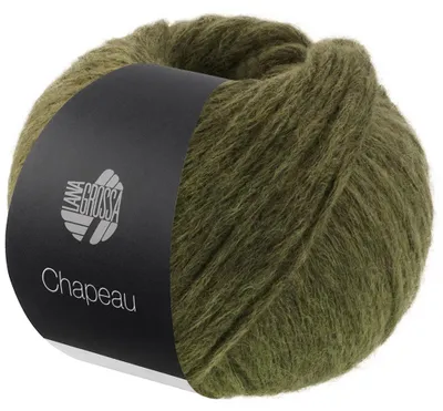 Produktbild von Lana Grossa CHAPEAU 50 g Watteweiches voluminöses Schlauchgarn 110 m Farbe 004 - Dunkeloliv