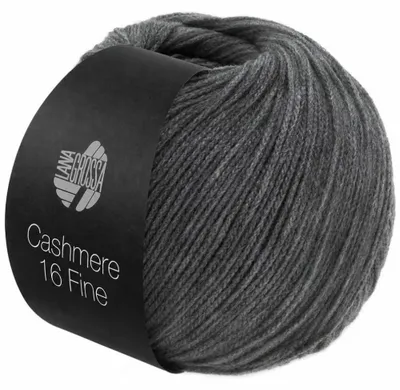 Produktbild von Lana Grossa CASHMERE 16 FINE Wolle 50 g 320 m Merino Kaschmir Strickgarn Farbe 016 - Dunkelgrau, KI-generiertes Bild