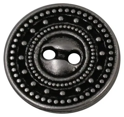 Metallknöpfe 2-Loch, silber/schwarz, 10 Stück, 11–20 mm