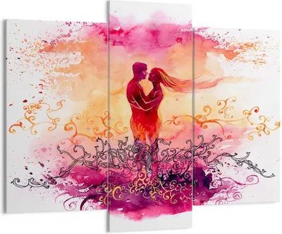 Produktbild von Bild auf Leinwand - Leinwandbild - Liebe Paar Flitterwochen - 130x100cm - Wand Bild - Wanddeko - Leinwanddruck - Bilder - Kunstdruck - Wanddekoration - Leinwand bilder - Wandkunst - CB130x100-3006