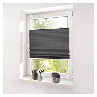 Produktbild von Plissee ohne Bohren Klemmfix Anthrazit 100 x 120 cm Plisseerollo Sonnenschutz und Sichtschutz für Fenster und Tür