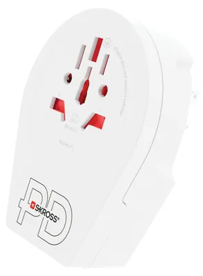 Produktbild von World Adapter - World to USA USB-C™ PD Reiseadapter für alle geerdeten und ungeerdeten Geräte (2- und 3-polig), mit integriertem, ultraschnellem USB-C™-Ladegerät (Power Delivery)