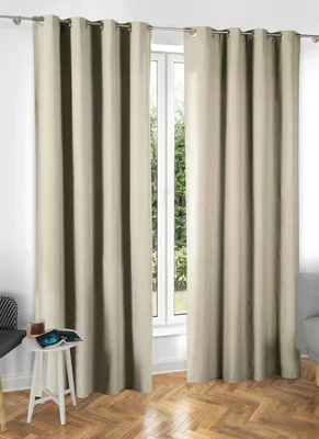 Produktbild von 2er Set Vorhänge Verdunkelung Ösen »Orlando« Creme HxB 245x135 cm 100% Baumwolle 220gr./m² pflegeleicht unempfindlich 2022600P-2