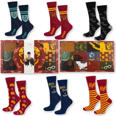 Produktbild von Adventskalender HARRY POTTER 6x Herren-Socken Gr. 40-45 von SOXO – Geschenke zu Weihnachten für Männer