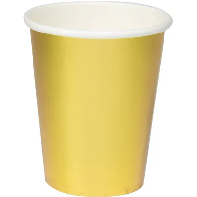 Obrázek produktu pro Zlaté kovové papírové kelímky 350 ml - 8 kusů
